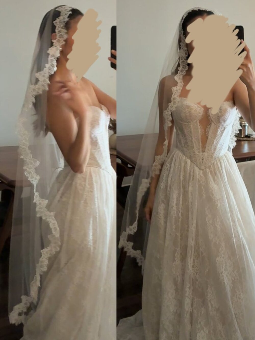 Toni Federici Loretta Mantilla Delicate Lace Trim Veil